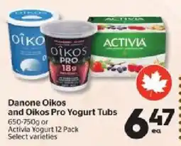 Calgary Co-op Danone Oikos and Oikos Pro Yogurt Tubs offer