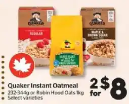 Calgary Co-op Quaker instant oatmeal offer