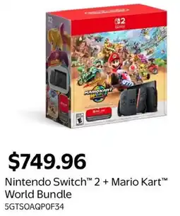 Walmart Nintendo Switch 2 + Mario Kart World Bundle offer