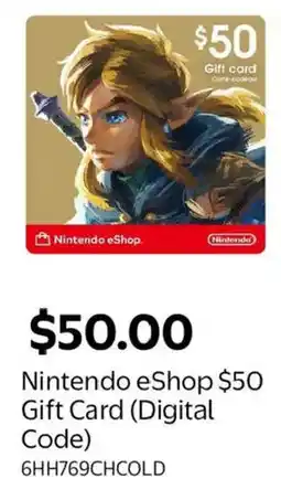 Walmart Nintendo eShop $50 Gift Card (Digital Code) offer