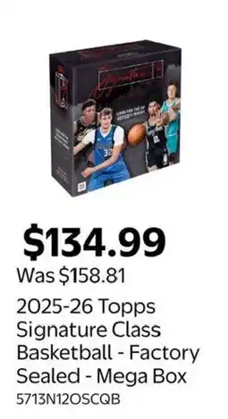 Walmart Topps 2025-26 Signature Class Basketball - Factory Sealed - Mega Box offer