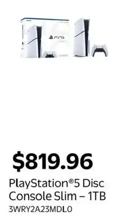 Walmart PlayStation 5 Disc Console Slim - 1TB offer