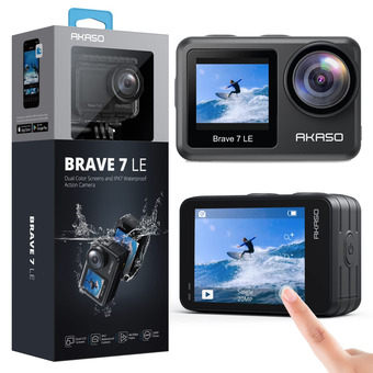 Best Buy AKASO Brave 7 LE 4K30FPS 20MP WiFi Action Camera with Touch Screen Vlog Camera EIS 2.0 Remote Control 131 Feet Underwater Cam offer