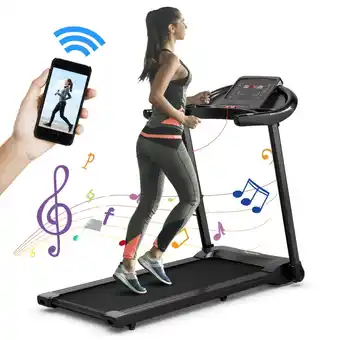 Best Buy Gymax 2.25HP Electric Folding Treadmill W/HD LED Display APP Control Speaker offer