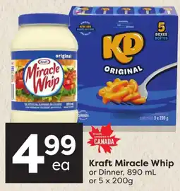 Quality Foods Kraft miracle whip or dinner offer