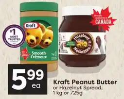 Quality Foods Kraft peanut butter or hazelnut spread offer