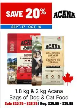 Ren’s Pets Depot Acana Bags of Dog & Cat Food offer