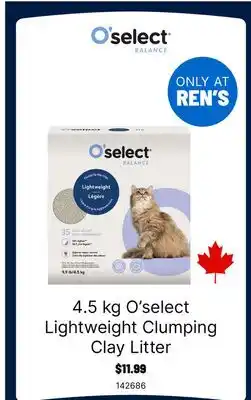 Ren’s Pets Depot 4.5Kg O'select Lightweight Clumping Clay Litter offer