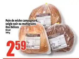 Bonanza Pain de miche campagnard, seigle noir ou multigrains offer