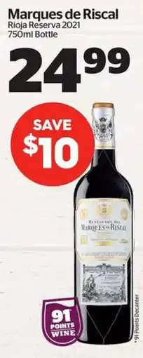 Calgary Co-op Marques de Riscal Rioja Reserva offer