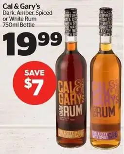 Calgary Co-op Cal & Gary's Dark Amber Spiced or White Rum offer