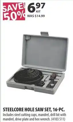 Co-op Steelcore hole saw set, 16-pc. offer