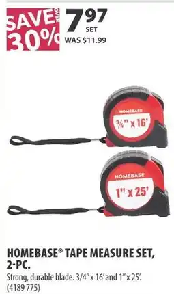 Co-op Homebase tape measure set offer