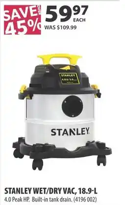 Co-op Stanley wet/dry vac offer