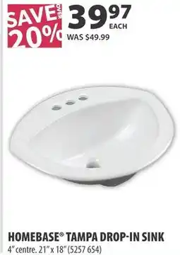 Co-op Homebase Tampa Drop-In Sink offer