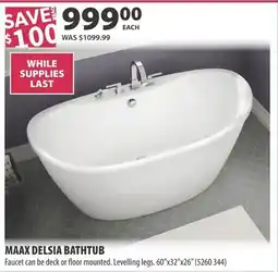 Co-op Maax delsia bathtub offer