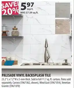Co-op Palisade vinyl backsplash tile offer