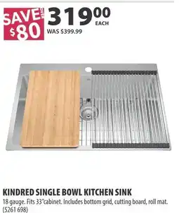 Co-op Kindred single bowl kitchen sink offer