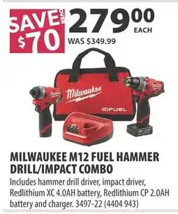 Co-op Milwaukee M12 fuel hammer drill/impact combo offer