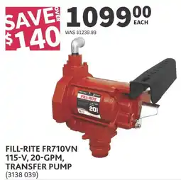 Co-op Fill-Rite fr710vn 115-v, 20-gpm, transfer pump offer