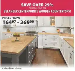 Co-op Belanger centerpointe wooden countertops offer