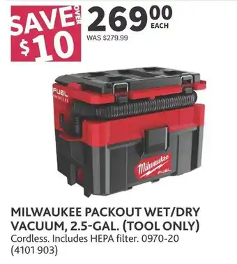 Milwaukee packout wet/dry vacuum