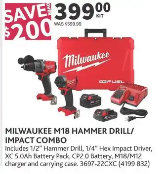Milwaukee M18 hammer drill/impact combo