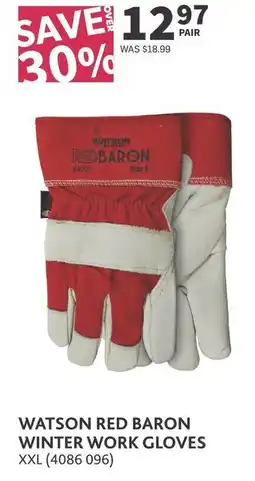 Co-op Watson red baron winter work gloves offer