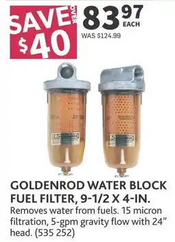 Co-op Goldenrod water block fuel filter offer