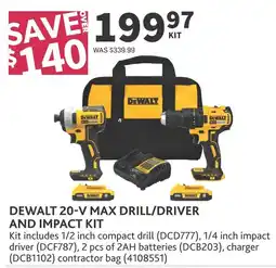 Co-op DeWalt 20-v max drill/driver and impact kit offer