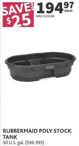 Co-op Rubbermaid poly stock tank offer