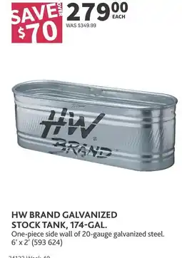 Co-op Hw brand galvanized stock tank offer