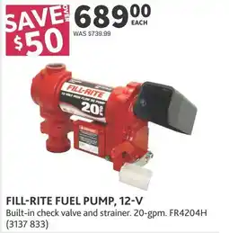 Co-op Fill-rite fuel pump, 12-v offer