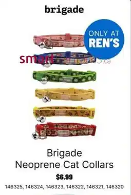 Ren’s Pets Depot Brigade Neoprene Cat Collars offer