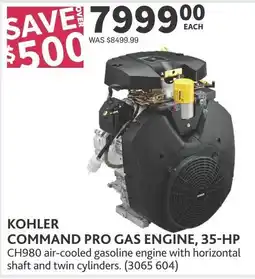 Co-op Kohler command pro gas engine, 35-hp offer