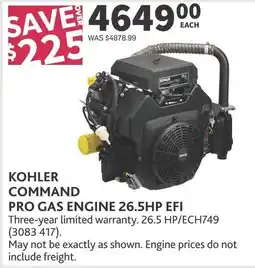 Co-op Kohler Command Pro Gas Engine 26.5HP EFI offer
