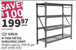 Co-op Co-op Gold 4-tier metal shelving unit offer