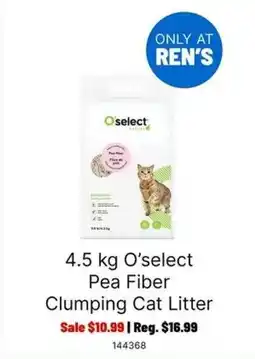 Ren’s Pets Depot O'select Pea Fiber Clumping Cat Litter offer