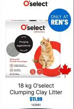 Ren’s Pets Depot O'select clumping clay litter offer