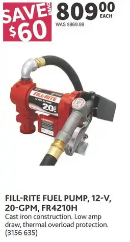 Co-op Fill-rite fuel pump 12-v 20-gpm fr4210h offer