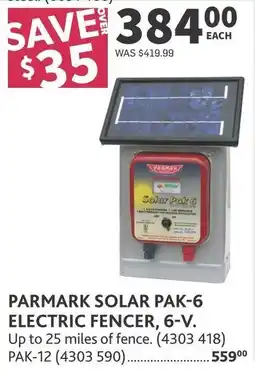 Co-op Parmark solar pak-6 electric fencer, 6-v. offer