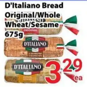 D'Italiano Bread Original/Whole Wheat/Sesame