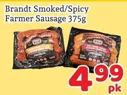Fresh Value Brandt Smoked/Spicy Farmer Sausage offer