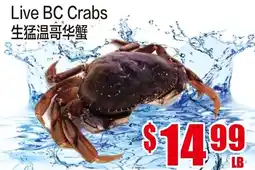Fusion Supermarket Live BC Crabs offer