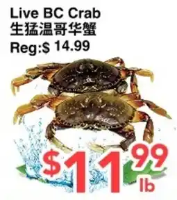 C&C Supermarket Live BC Crab offer