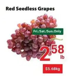 Nations Fresh Foods Red Seedless Grapes offer