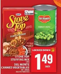 Food Basics Stove Top Stuffing Mix / Del Monte Canned Vegetables offer