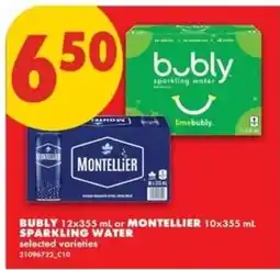 No Frills Bubly sparkling water or Montellier sparkling water offer