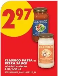 No Frills Classico pasta or pizza sauce offer