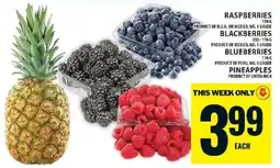 Food Basics Raspberries, Blackberries, Blueberries, Pineapples offer